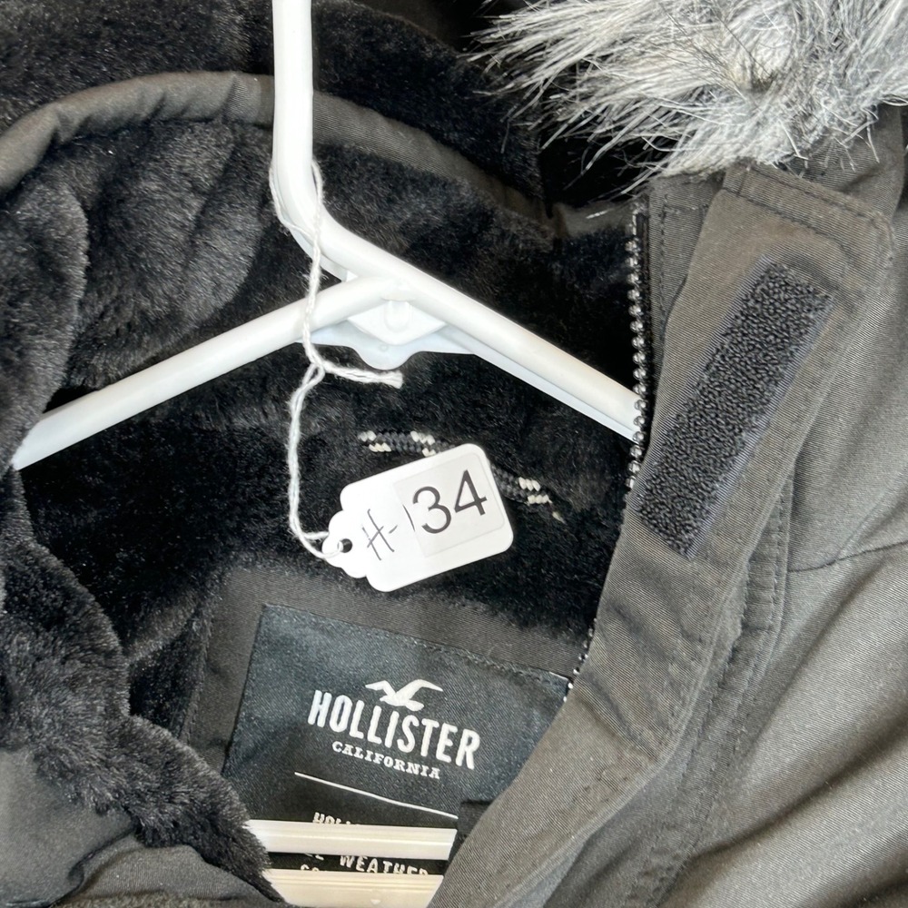Hollister All-Weather Collection Faux Fur Lined Parka Jacket Black XXL - Picture 10 of 10